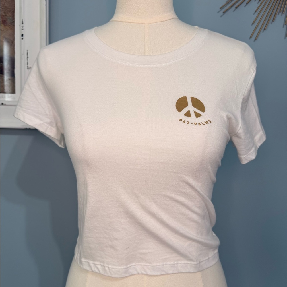 Soli- Cropped White Open-Back Women's Top size small